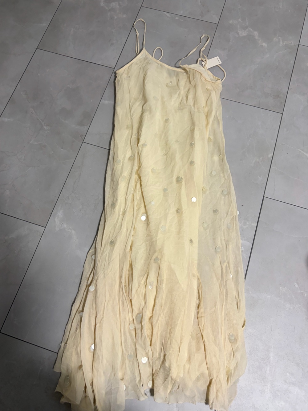 Chan Luu Ivory Paillete Dress